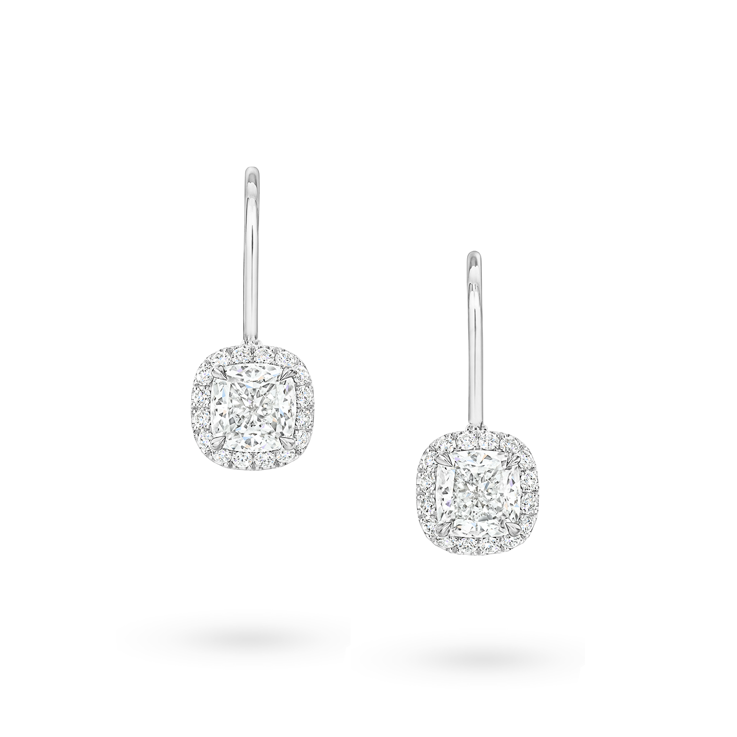 Cushion-Cut Diamond Earstuds on Wires