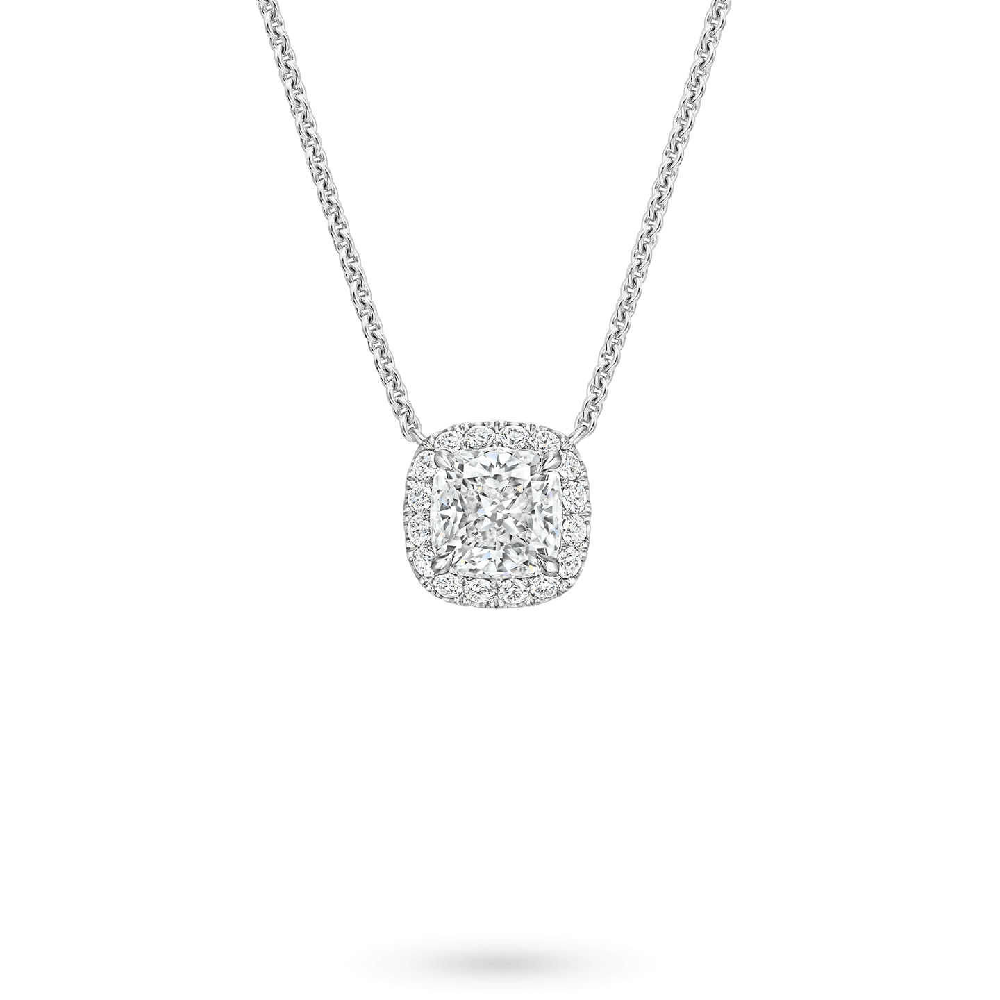 cushion diamond necklace