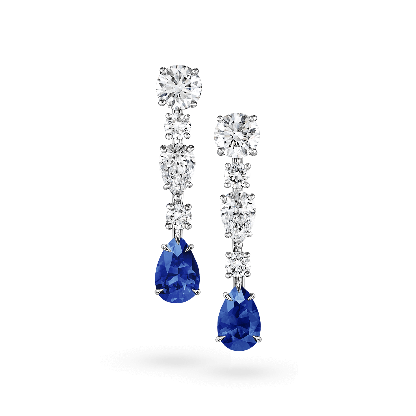 Sri Jagdamba Pearls Dealer Single Heart Blue Sapphire Diamond Earrings   Amazonin Jewellery