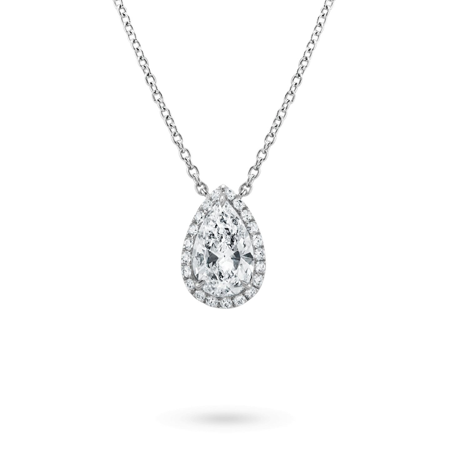 1.63 TDW Pear And Round Brilliant Cut Diamond Pendant |18K White Gold at Rs  117600 | Patel Nagar | Surat | ID: 26750895330