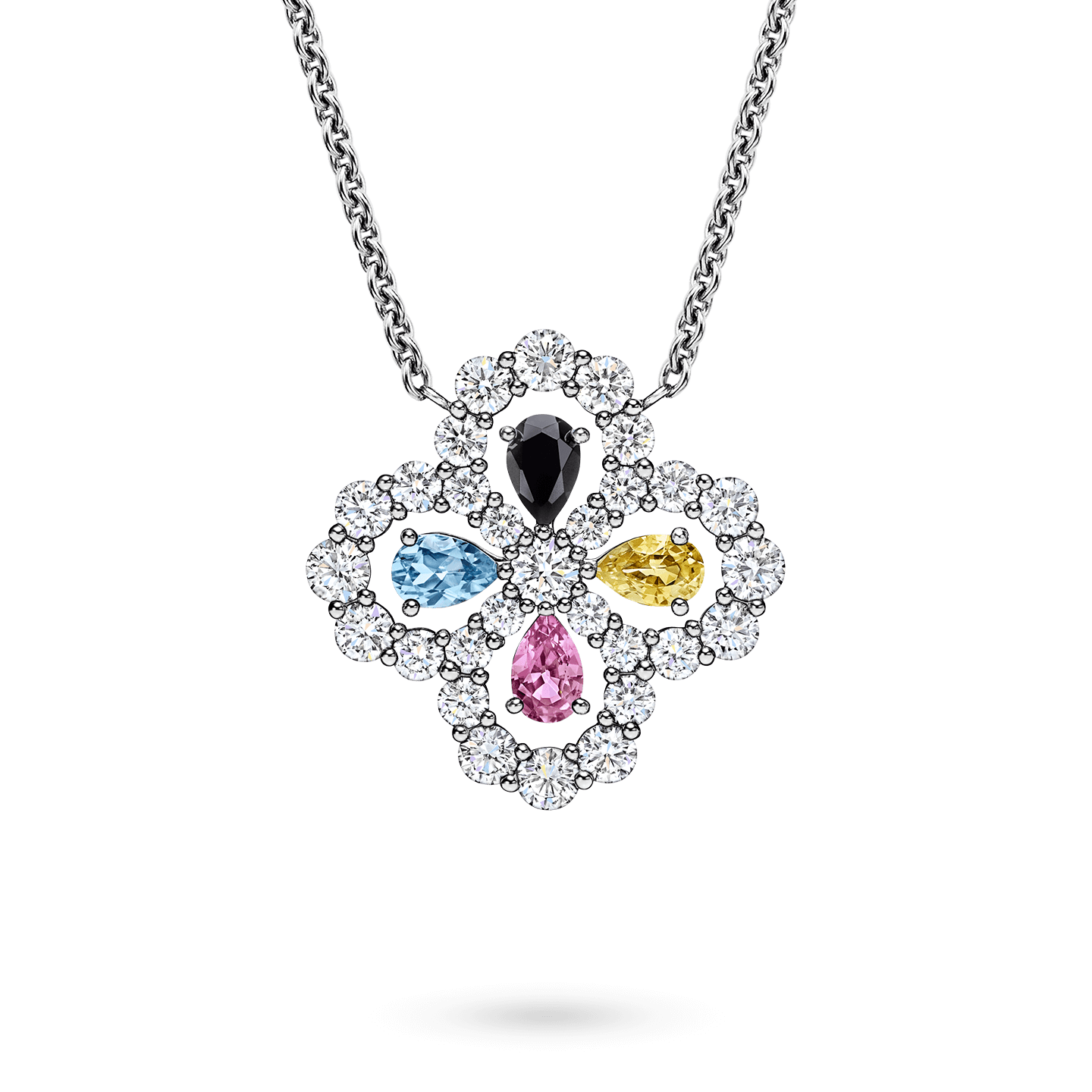 Royal Brilliant Cut Pendant Necklace Sapphire Color Stone Finished In Pure  Platinum - CRISLU
