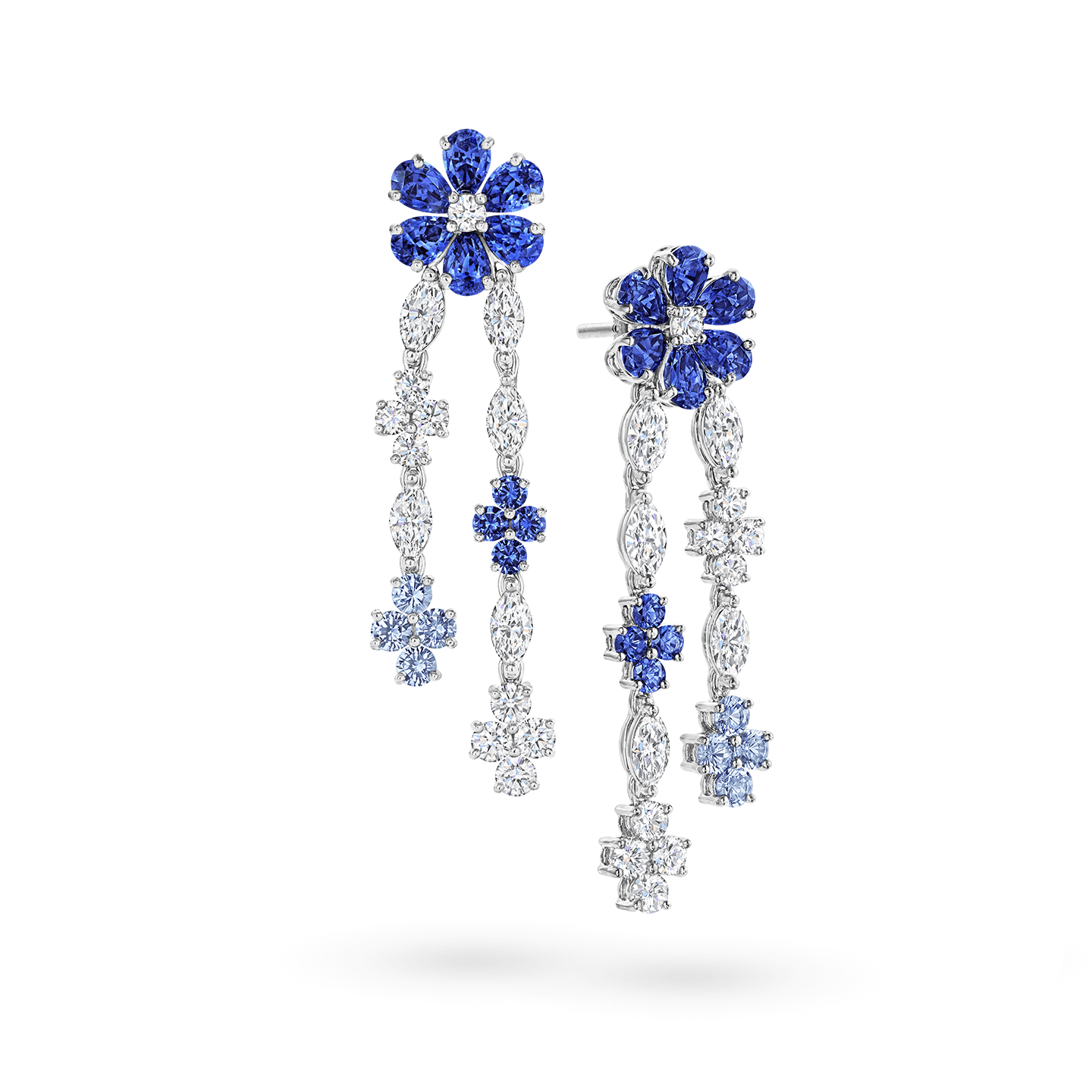 Forget Me Not Sapphire And Diamond Drop Earrings Harry Winston