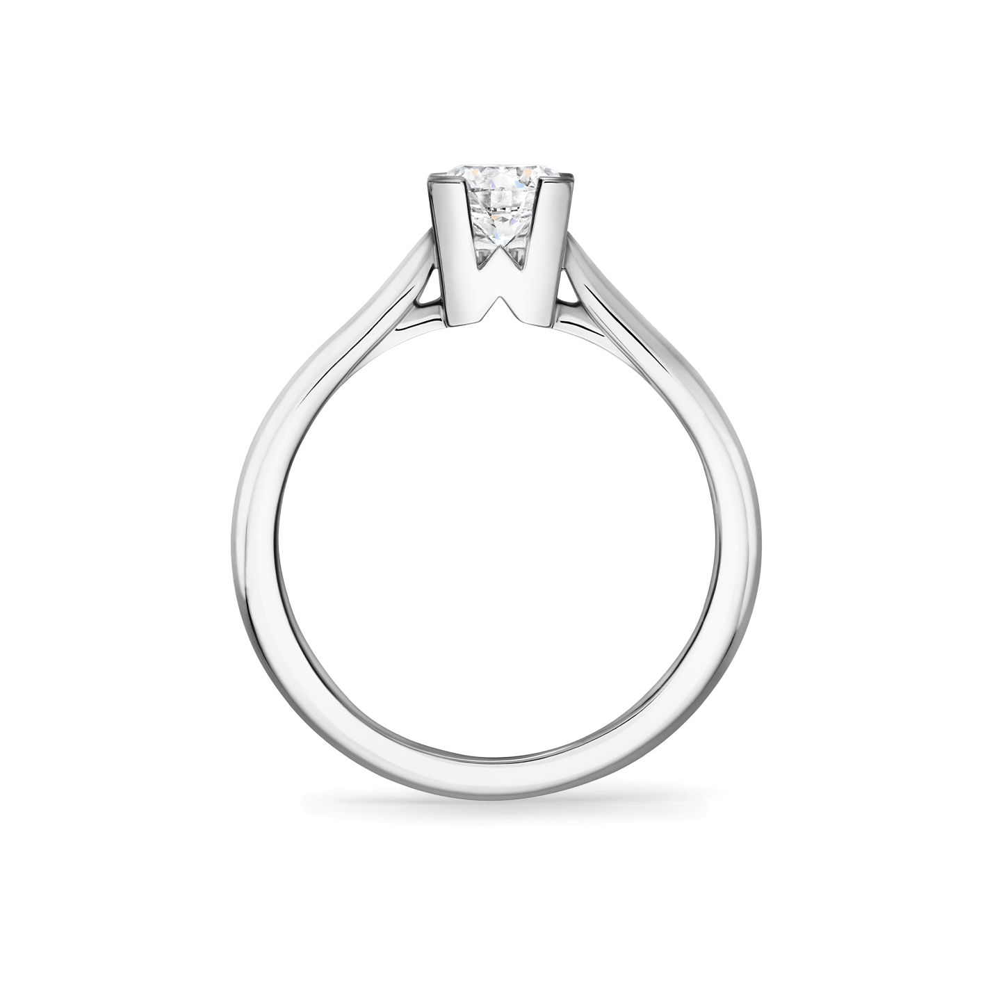 Alternative side view of the HW Logo Round Brilliant Diamond Engagement Ring