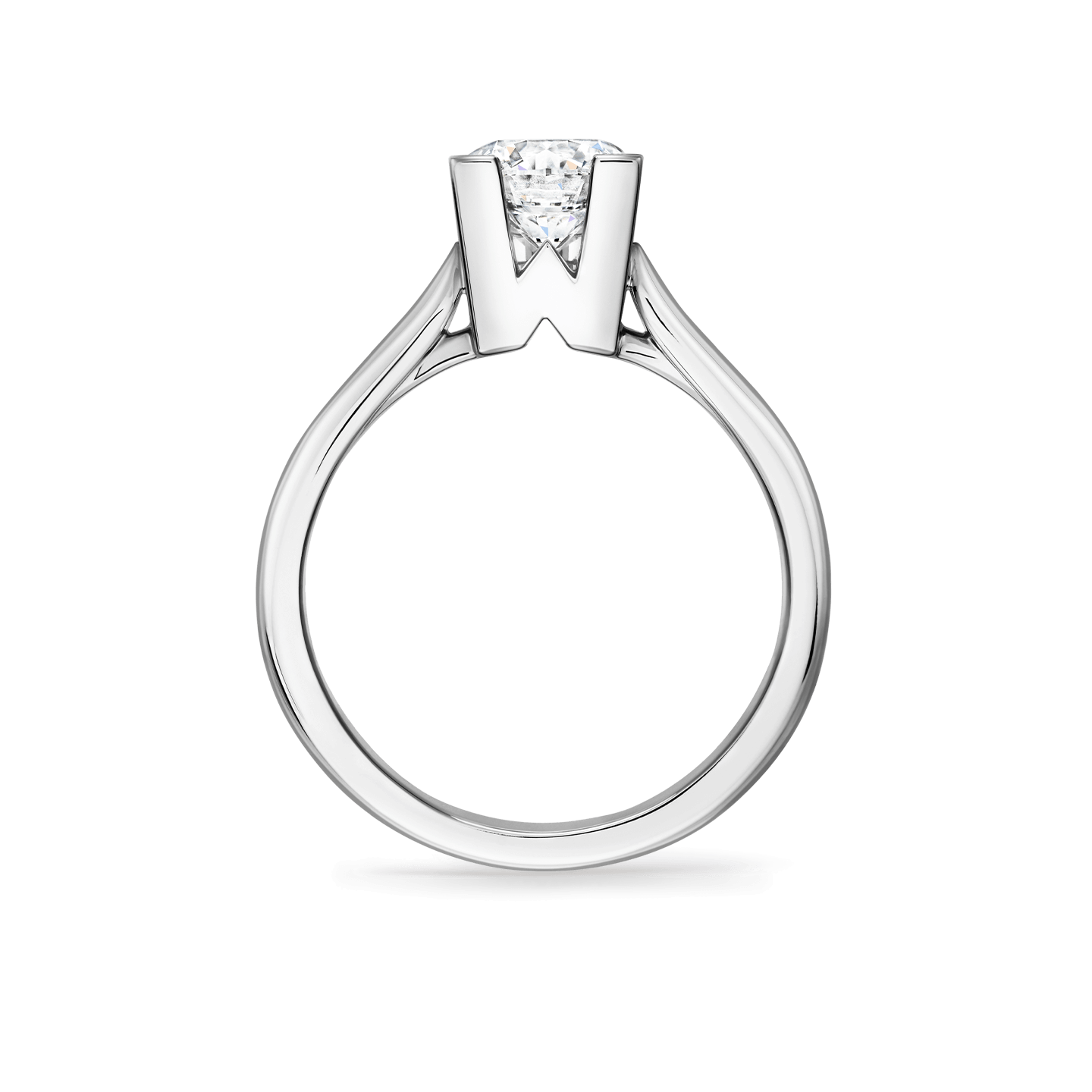 Alternative side view of the HW Logo Round Brilliant Diamond Engagement Ring
