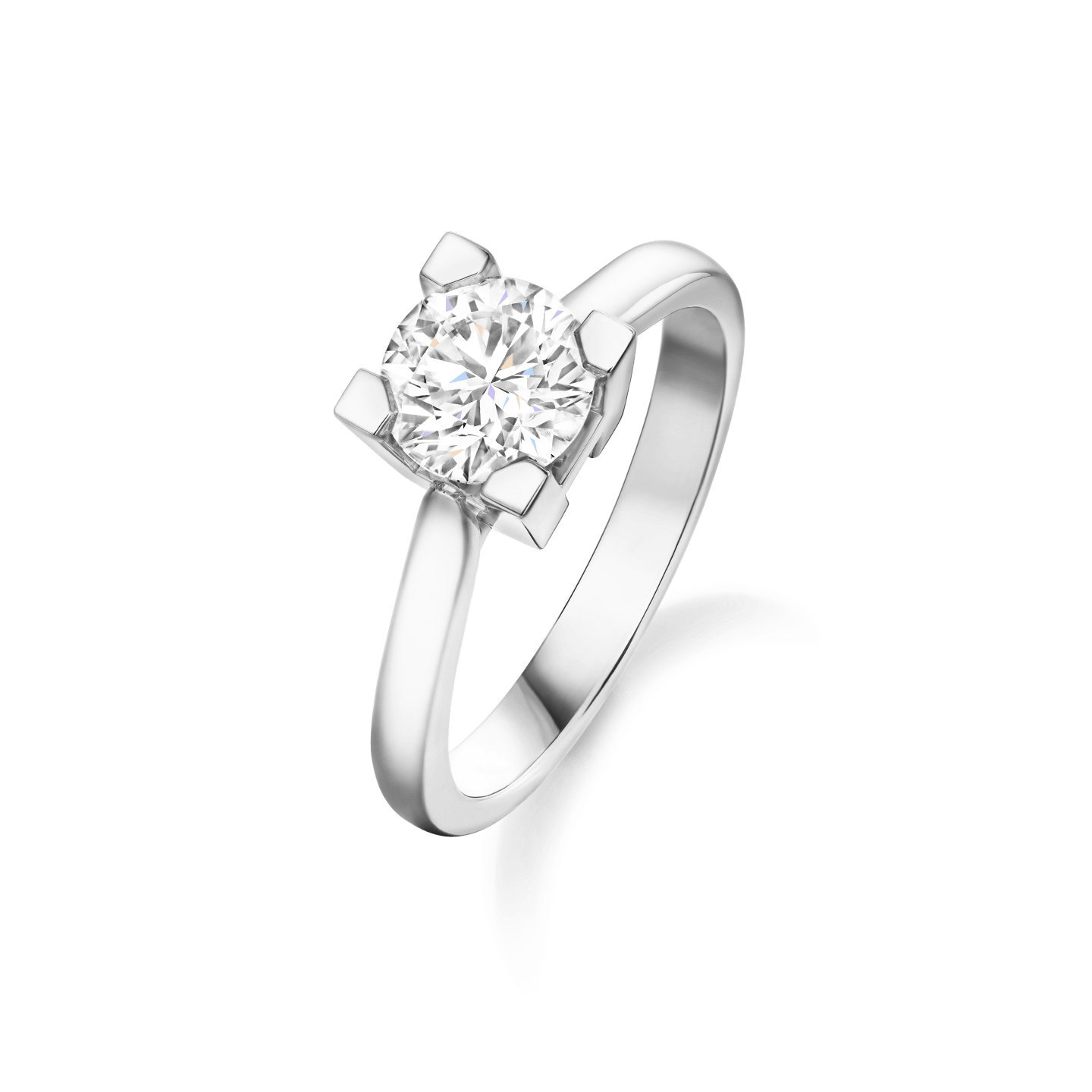 Vue en angle de la Bague de fiançailles HW Logo diamant taille brillant