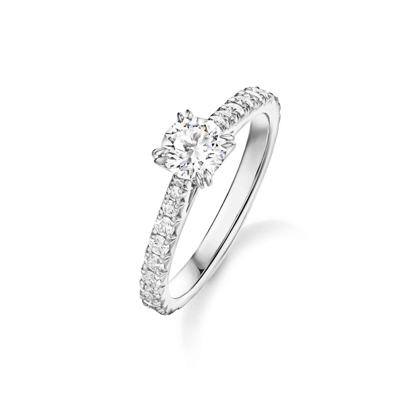Angled view of the Brilliant Love Diamond Engagement Ring