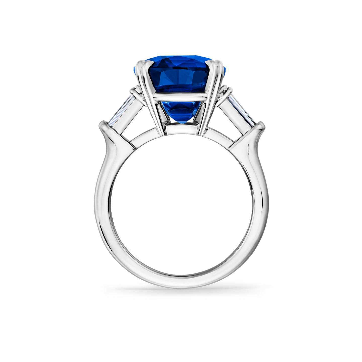 Side view of the Classic Winston Cushion-Cut Sapphire Ring