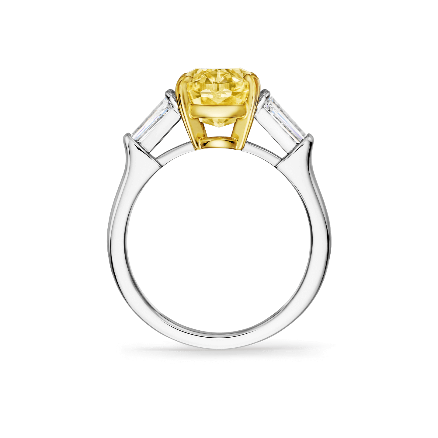 Side view of the Classic Winston Oval-Shaped Yellow Diamond Ring