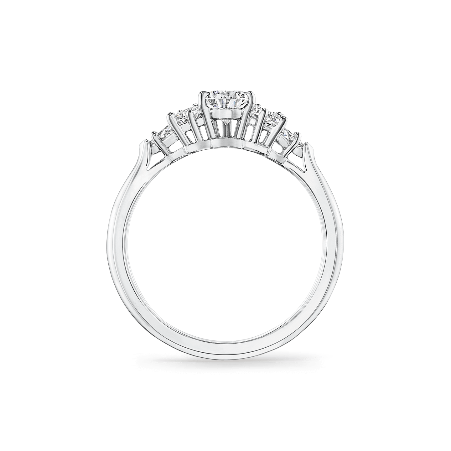 Side view of the Pear-Shaped Cluster Diamond Engagement Ring