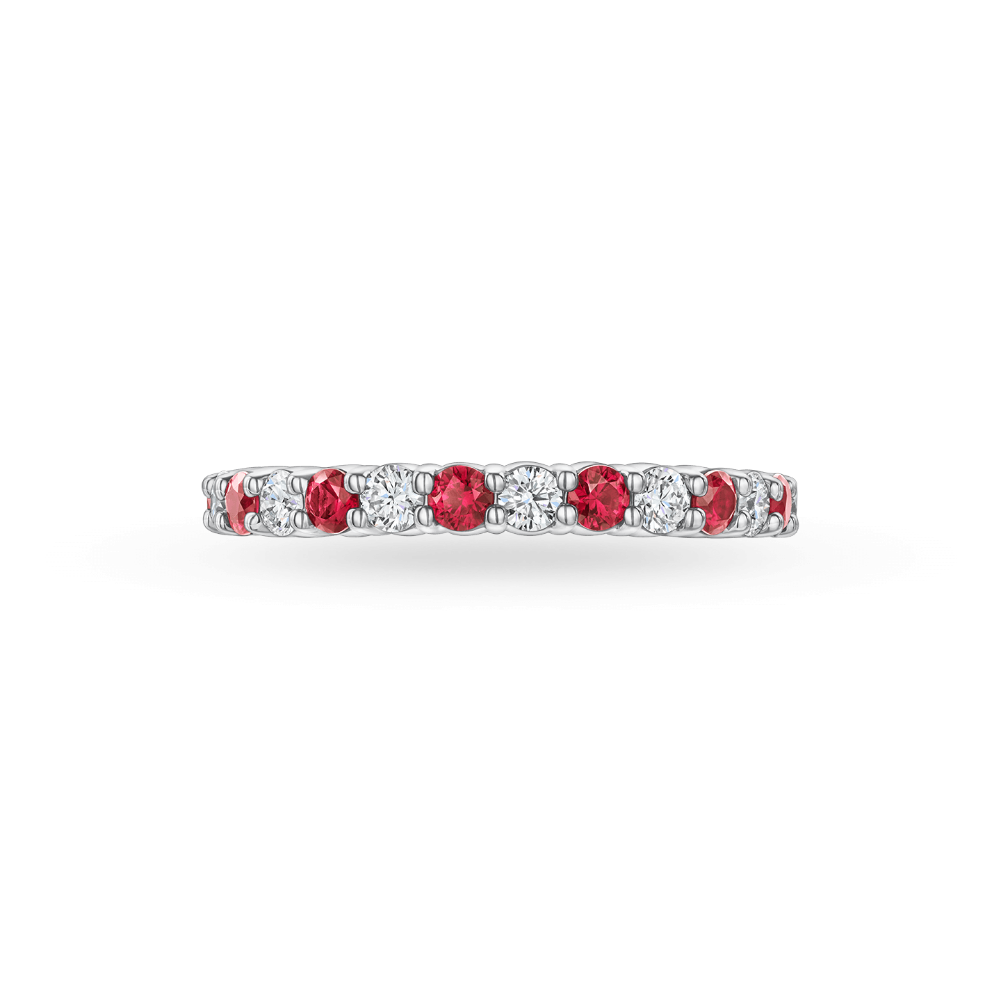 Vintage 9ct white gold ruby diamond eternity wedding band – Vintage Jewel  Box