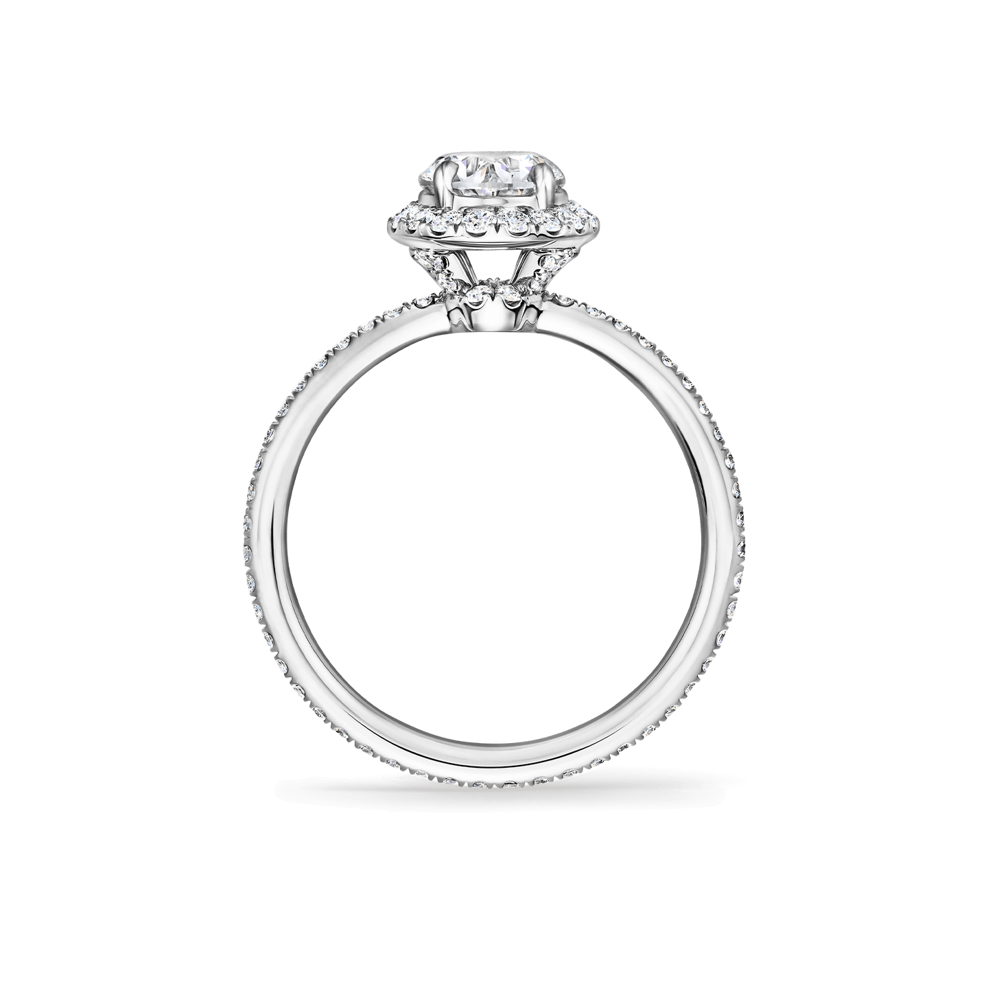 Side view of the The One Oval-Shaped Diamond Micropavé Engagement Ring