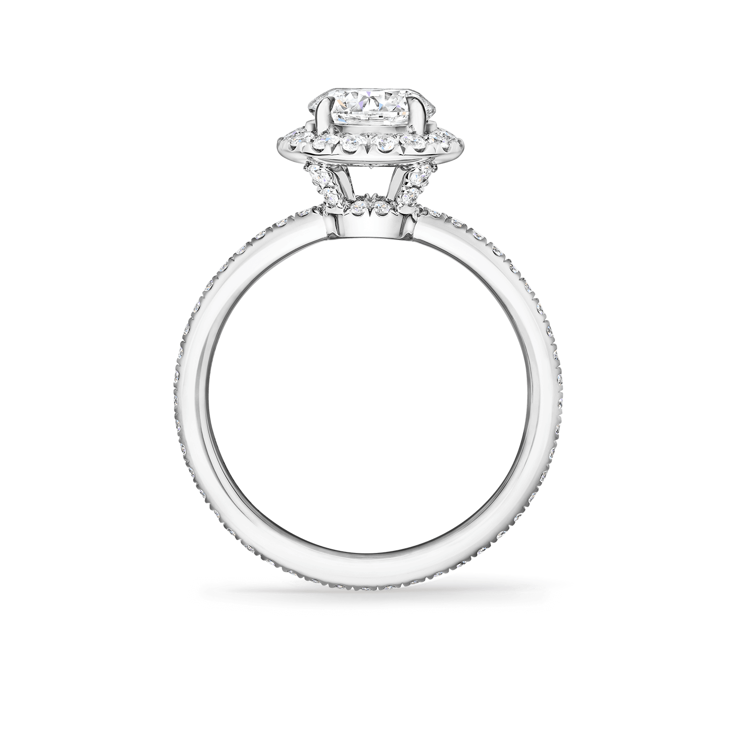 Side view of the The One Round Brilliant Diamond Micropavé Engagement Ring
