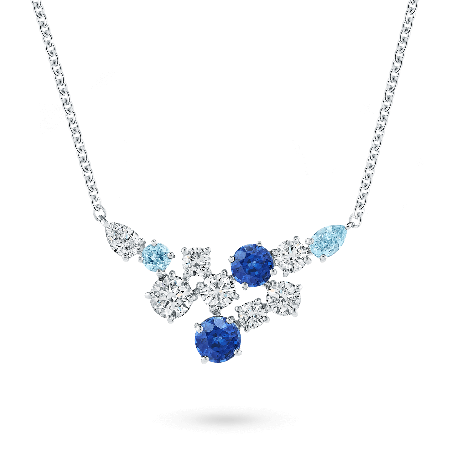 2.32 Carat Bright Blue Aquamarine & Diamond Platinum Necklace – Imperial  Jewellery
