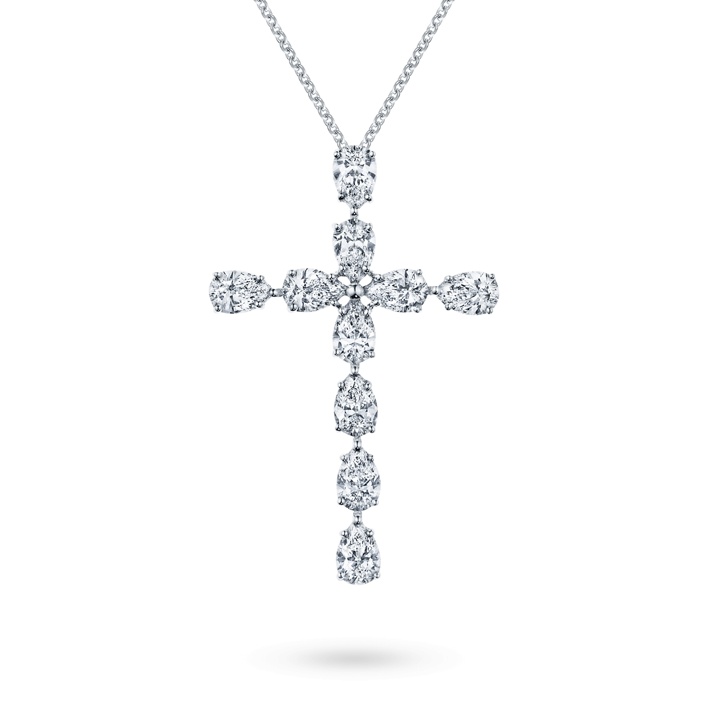 White Ice Sterling Silver Rhodium-plated 18 Inch Diamond Cross Slide Pendant  Necklace with 2 Inch Extender - Reflections Fine Jewelry