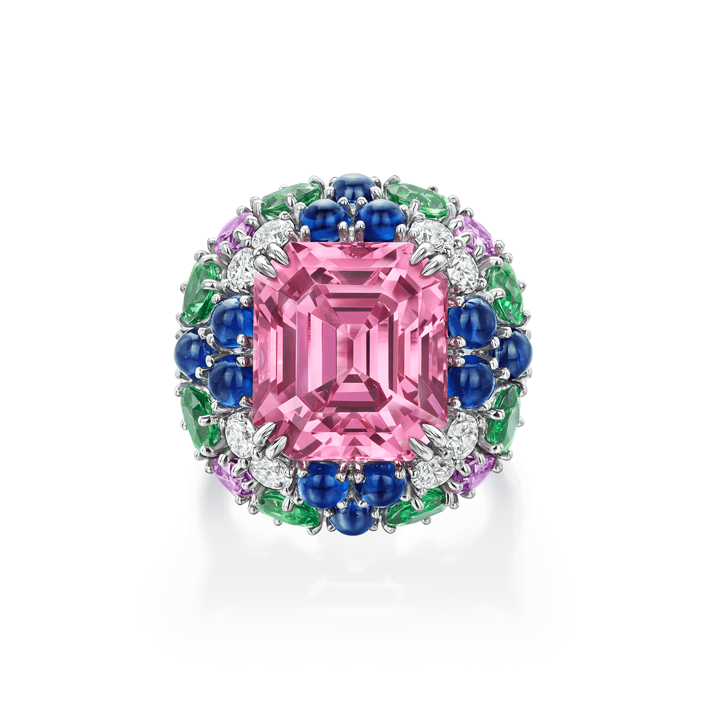 HARRY WINSTON Necklace HW Logo PEPSPRD16HWL Pink Sapphire 1P Diamond PT950