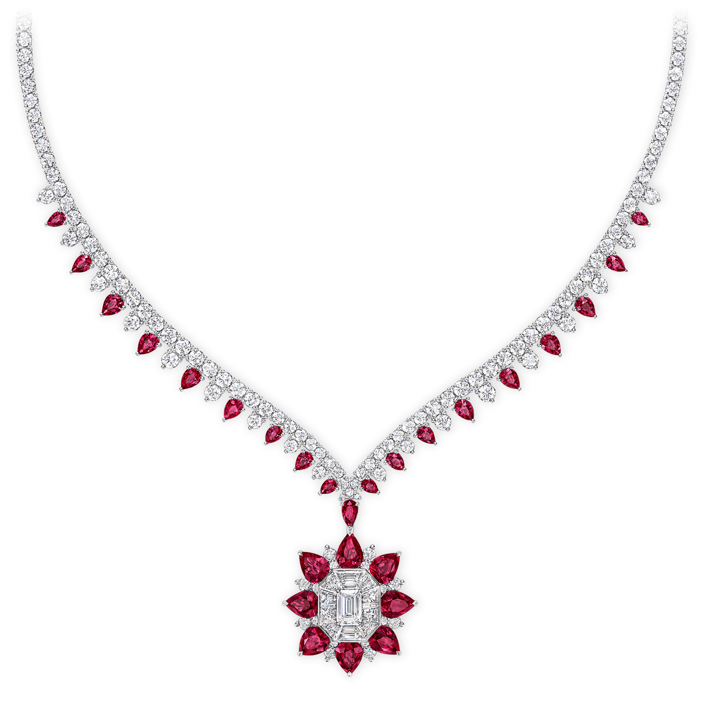Pear Ruby Teardrop Pendant Necklace with Diamond ($6,849) ❤ liked on  Polyvore featuring jewelry, n… | Red pendant necklace, Diamond circle  pendant, Pendant necklace