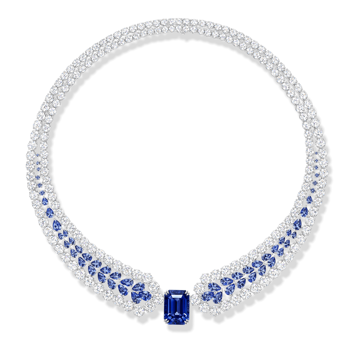 Viscountess藍寶石和鑽石項鍊