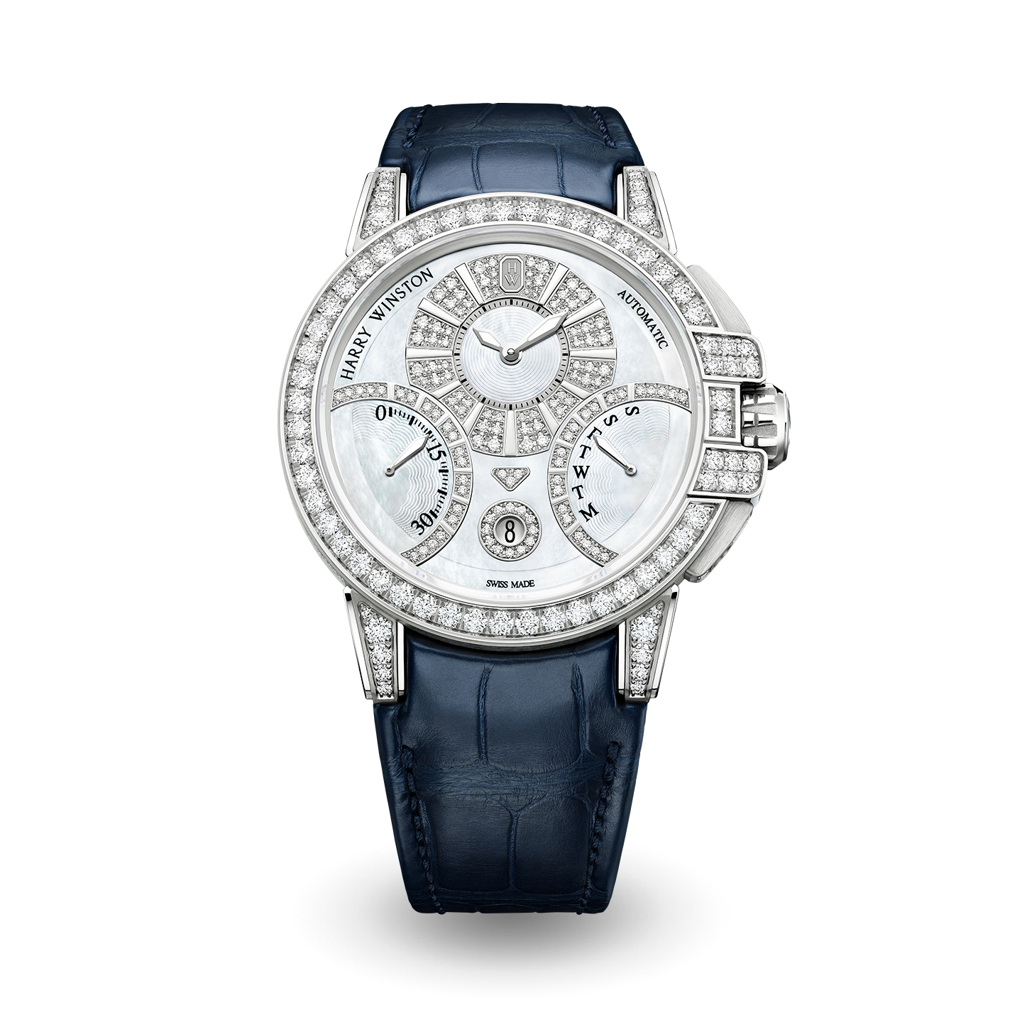 売り卸値101540212 ハリーウィンストン オーシャンバイレトロ 時計 腕時計 レディース 自動巻き K18PG シェル ダイヤ デイデイト OCEABI36-2 仕上済 ハリー・ウィンストン