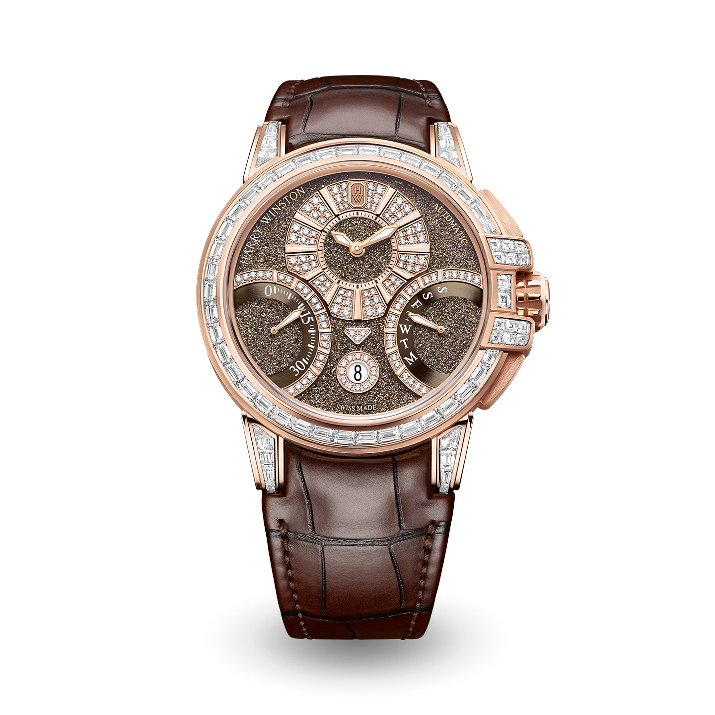 売り卸値101540212 ハリーウィンストン オーシャンバイレトロ 時計 腕時計 レディース 自動巻き K18PG シェル ダイヤ デイデイト OCEABI36-2 仕上済 ハリー・ウィンストン